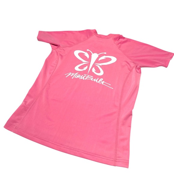 Maui Built Pink Short Sleeve Rash Guard Swim Shirt - Picture 7 of 8